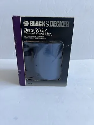 New In Box Vintage Black And Decker Brew N Go Blue Travel Coffee Mug Only • $14.99