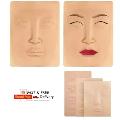 3D Microblading Tattoo Training Praktice Fake Skin Face Lips Eyes SPMU Make Up • £3.29