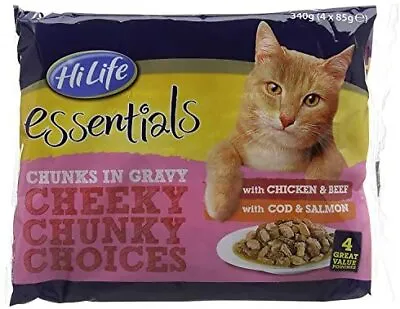 £24.01 • Buy HiLife Essentials - Complete Wet Cat Food - Cheeky Chunky Choices Chunks In Gra