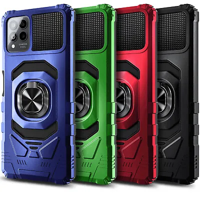 For T-Mobile Revvl 6/6 Pro 5G Case Shockproof Ring Stand Cover + Tempered Glass • $9.98