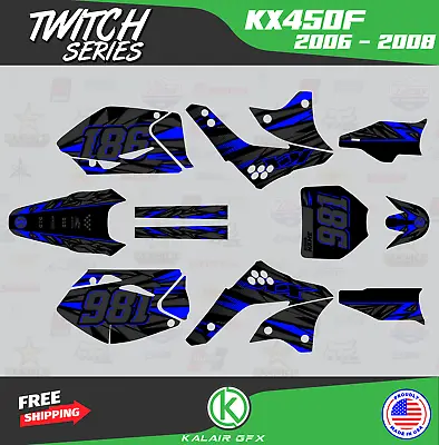 Graphics Kit For Kawasaki KX450F (2006-2008) Twitch - BLUE • $214.12