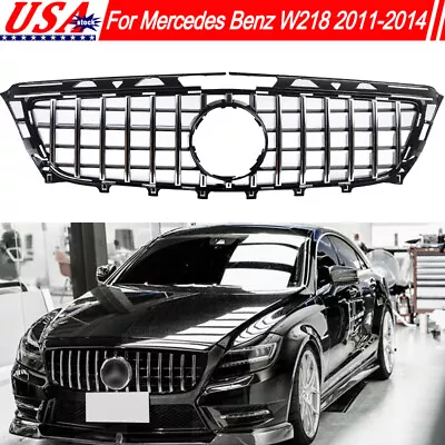 Front Bumper Racing Grille For Benz W218 C218 X218 CLS350 2011-2014 Chrome+Black • $185.99