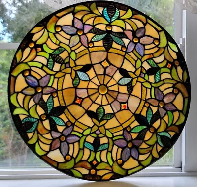 QUOIZEL Tiffany Style Slag Stained Glass Lamp Shade Mission Arts & Crafts • $125