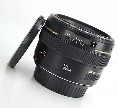 Canon EF 50mm F1.4 USM Autofocus Prime Lens For EOS DSLR Front & Rear Lens Caps • £159.99