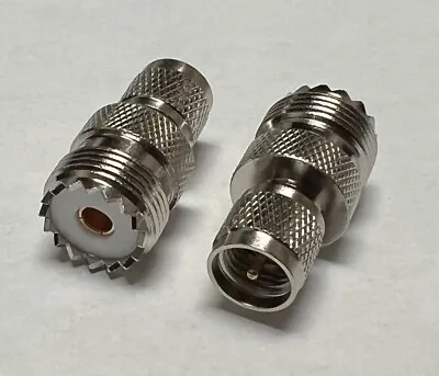 Mini UHF Male To UHF Female SO-239 PL-259 2 PIECE Kenwood Motorol Coax Adapt USA • $9.98