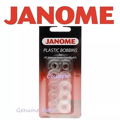 JANOME SEW MINI 525 145m SEWING MACHINE QUALITY PLASTIC BOBBINS X 10 (GENUINE)  • £6.95