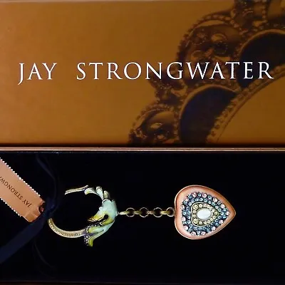 $174.99 • Buy Jay Strongwater HEART KEY CHAIN RING BELINDA Pink Swarovski Crystals NIB Retired