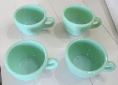 Lot Of 4 Vintage Fire King Jadeite Heavy C-Handle Coffee Cups Excellent • $119.99