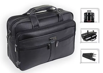 Mens Black Laptop Bag Business Briefcase Messenger Satchel Work Office Bag 181 • £29.95