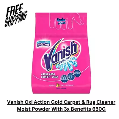 Vanish Oxi Action Gold Carpet & Rug Cleaner Moist Powder With 3x Benefits 650G • £200
