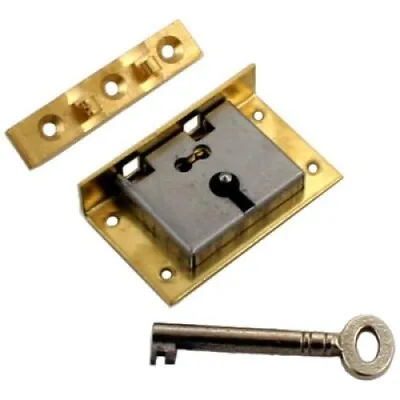 Extra Large Brass Half Mortise Chest Lock With Skeleton Key • $31.99