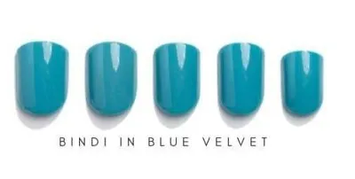 Red Aspen BINDI IN BLUE VELVET GLUE ON Manicure Nail PRESS ON  • $14