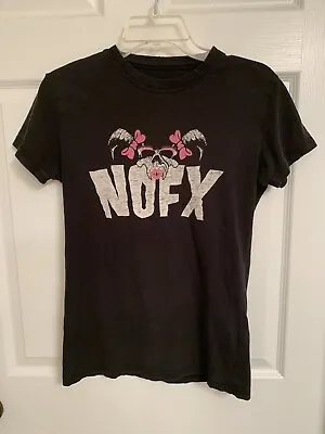 Rare NOFX Danzig Skull Concert T Shirt Size Juniors XL • £57.84