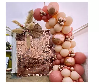 Rose Golden Balloons Garland Arch KitRose Golden Pink And Rose Gold 4D Latex Ba • $9.99