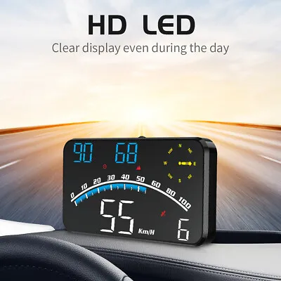 Universal Digital Speedometer GPS Car Head Up Display HUD MPH Overspeed Alarm • £25.59