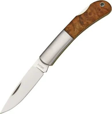 Moki Glory Lockback Folding Knife AUS-8 Stainless Steel Blade Quince Wood Handle • $120.99