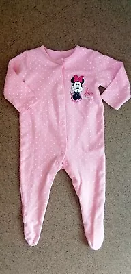 Baby Girls Pink Minnie Mouse Sleepsuit By Disney Baby At George Age: 3-6 Months • £4