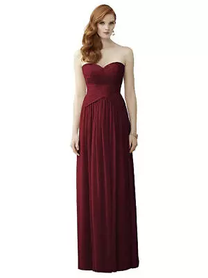 Vivian Diamond Strapless Shimmer Sz 6 Burgundy Gold Prom Bridesmaids Dress 2960 • $39.99