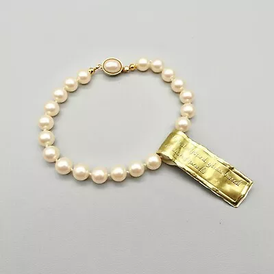 Mary Kay Bracelet Pearls For Sharing Off White Faux Pearl Strand 7.75 Inch • $6.99