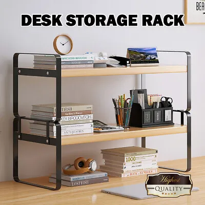 Desktop Storage Rack Shelf Desk Bookshelf File Organizer Table Office Shelving • $25.99