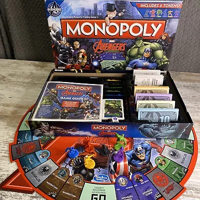 Marvel Avengers Edition Monopoly Hasbro 2014 Complete - Used Once Made In USA • £17.99