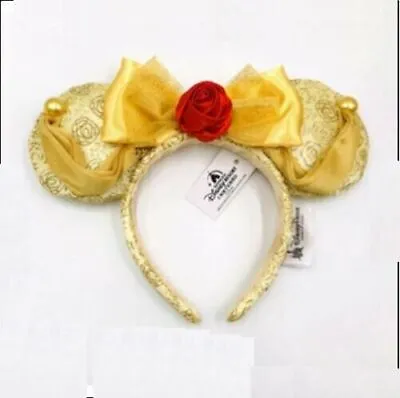 Disney Park Belle Mickey Minnie Mouse Ears Beauty And The Beast Bow Headband • $5.99