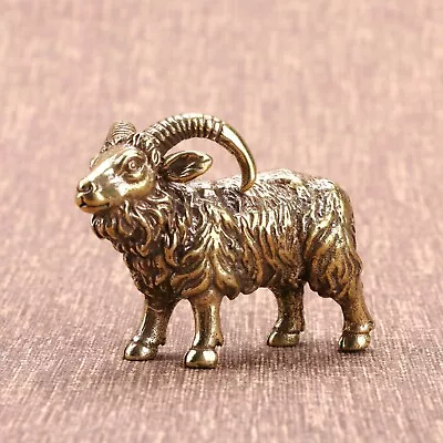 Solid Brass Goat Figurine Small Statue House Decoration Animal Figurines Toys • $24.99