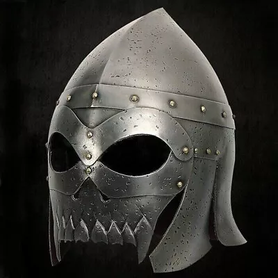 XMAS 18GA Dark Medieval Larp Antique Fantasy Warrior Helmet Knight Viking Helme • $103.50