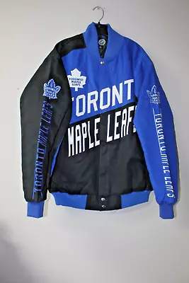 New NHL Toronto Maple Leafs NASCAR Style Twill Cotton Insulated Jacket Men's M • $69.99