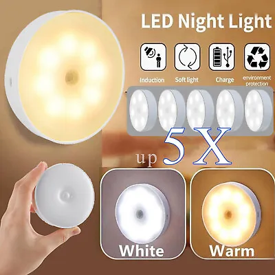 1-5 PCS LED Toilet Bathroom Night Light PIR Motion Activated Sensor 8 Leds Lamp • £4.45