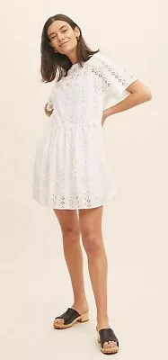 £22.99 • Buy Levis Dress Kennie White Cotton Geometric Motif Integral Slip Lining Med (38 )