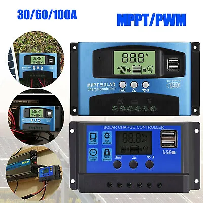 £15.59 • Buy MPPT PWM 30/60/100A Solar Panel Regulator Battery Charge Controller 12V/24V LCD
