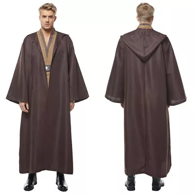 Star Wars Kenobi Cosplay Brown Robe Outfit Halloween Jedi Costume Cloak  • $90.19