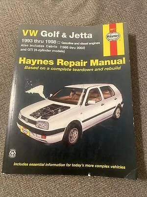 VW Golf & Jetta 1993-1998 Haynes Repair Manual 96017 • $11