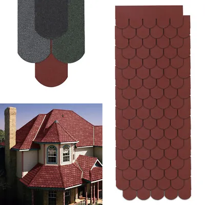 £42.95 • Buy 2.61sqm Felt Roofing Shingle Asphalt Shed Roof Scalloped Edge Panel Sticky Tiles