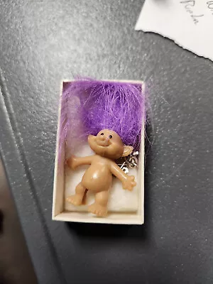 Vintage Troll Keychain Bright Purple Hair NIB • $10