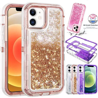 $17.25 • Buy For IPhone 14 13 12 11 Pro XS Max Girl Bling Glitter Liquid Sand Quicksand Case