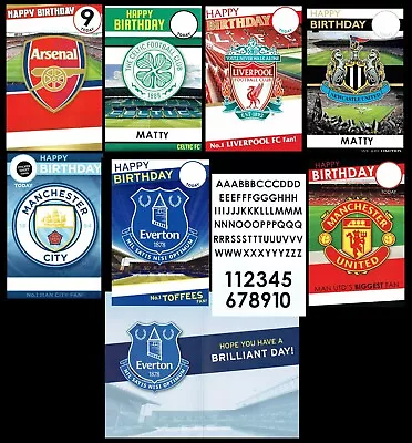 BIRTHDAY FOOTBALL CLUB CARD With Stickers So You Can Personalise Them Yourself • £2.95