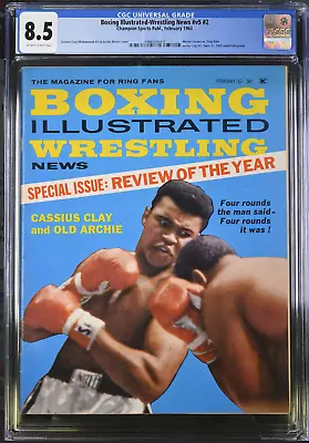 Cassius Clay / Ali 1963 Boxing Illustrated / Wrestling News Cgc 8.5 Pop 1 Rare • $699.99