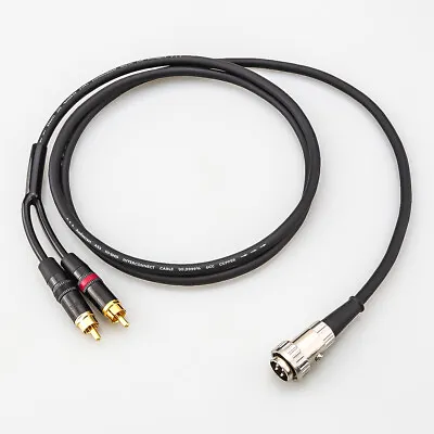 QUAD 4 Pin Din Plug To 2 X RCA Phono Plugs Cable Lead Quad 33 44 303 405 • £20.40