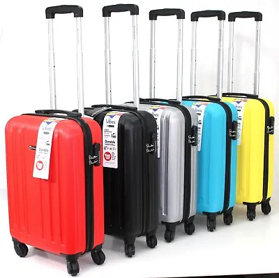 4 Wheel Spinner 55cm Hard Shell Cabin Trolley Hand Luggage Suitcase Carry On Bag • £26.99