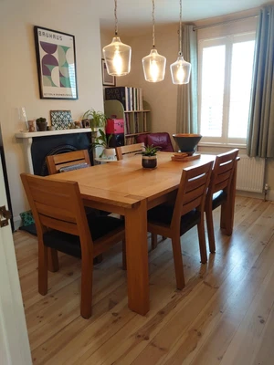 £200 • Buy M&S Sonoma Chunky Oak Extendable Dining Table And 6 Chairs NB: Location Changed