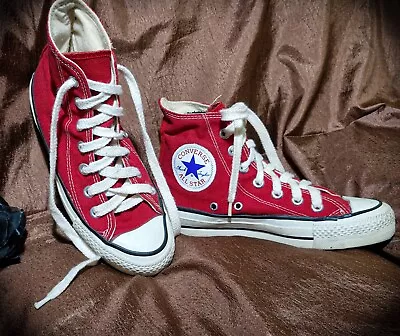 USA Made Vintage Converse All Star Red Sneakers Youth 3? Rare Shoes Retro Punk • $49