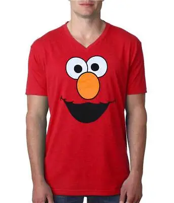 Sesame Street Elmo Face V-Neck Adult T-Shirt • $19.95