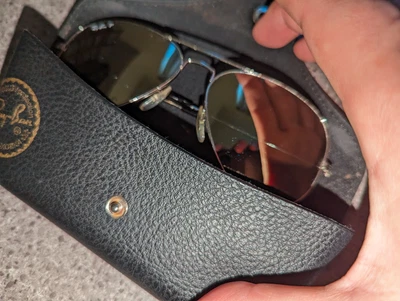 $129 • Buy Ray-Ban Silver/Black Aviators RB 3025 003/58 - Polarised