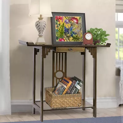 Vintage Hall Console Table With Drawer Hallway Desk Accent Entry Storage Wooden • $72.95