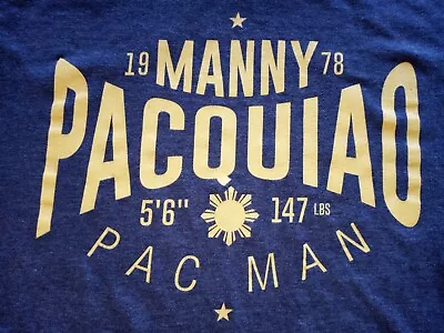 Vintage Manny Pacquiao T Shirt..size Large W Shrinkage..21 Pits..blue • $10.99