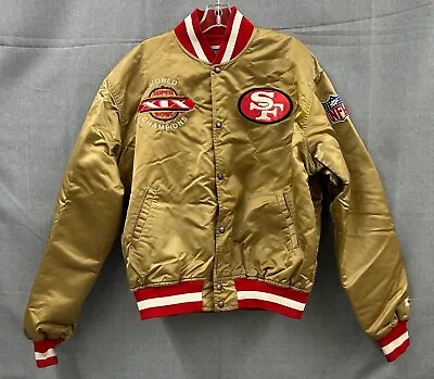 Vtg Starter San Francisco 49ers Super Bowl XIX Champions Satin Jacket Size XL • $195
