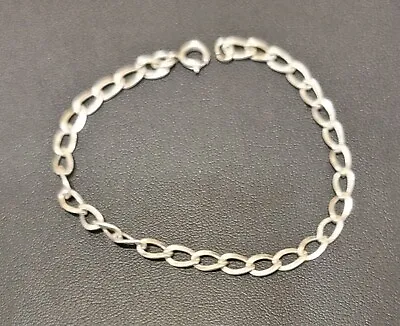 Vintage Sterling Silver Link Starter Charm Chai Bracelet Sz 7 1/2  & 4Gm B355 • $15