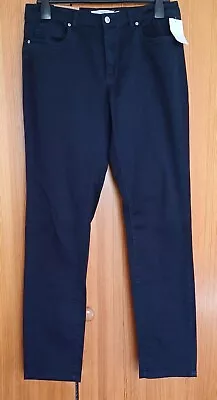 H&M LOGG Label Womens Navy Cotton Jeans Style Trousers Size EUR 42/US 12 Slim. • £10